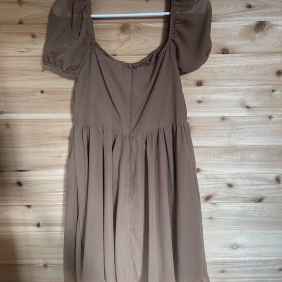 SHEIN Brown Off-Shoulder Dress - Picture 3 of 5